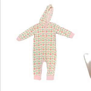 Monica & Andy hooded tulip romper 9-12 months